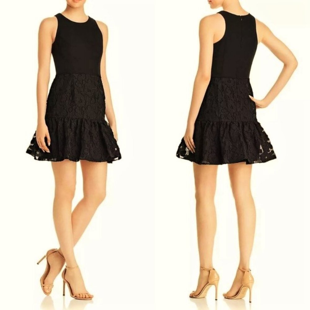 Aidan MATTOX jacquard cocktail dress lace 4 nwt party